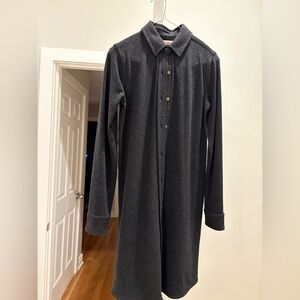 Faherty charcoal grey knit Mini button up Dress